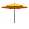 California Umbrella 11' Black Aluminum Market Patio Umbrella, Sunbrella Sunflower Yellow 194061333426